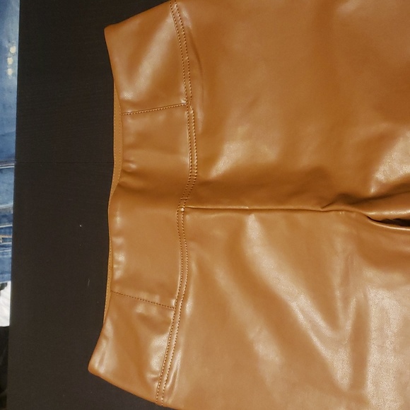 RW&CO Caramel Colored Pleather Leggings - Picture 2 of 7
